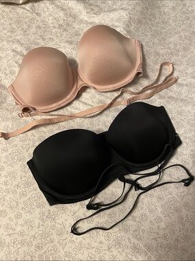 Calvin Klein Strapless Convertible Bras in Black and Blush